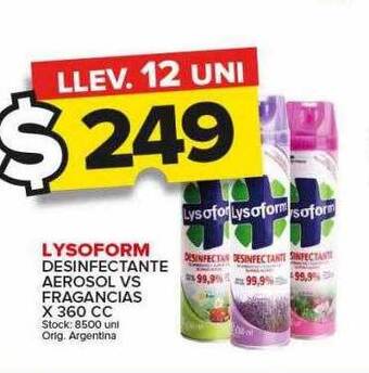 Carrefour Maxi Lysoform desinfectante aerosol vs fragancias oferta