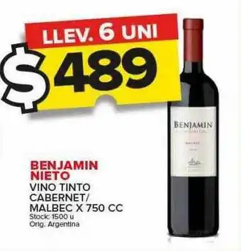 Carrefour Maxi Benjamin nieto vino tinto cabernet malbec oferta