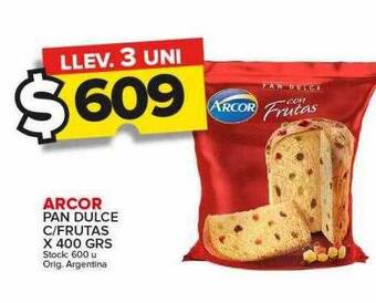 Carrefour Maxi Arcor pan dulce c frutas oferta