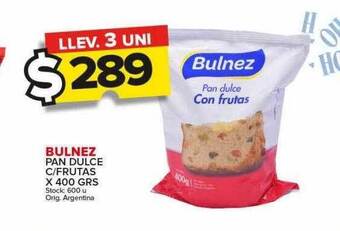 Carrefour Maxi Bulnez pan dulce c frutas oferta