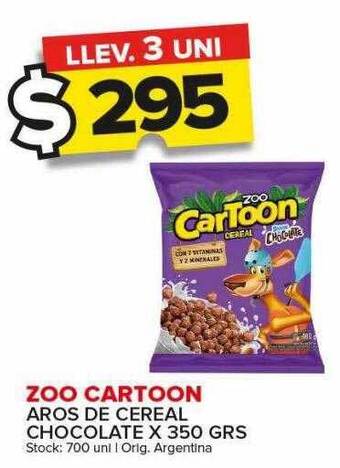 Carrefour Maxi Zoo cartoon aros de cereal chocolate oferta