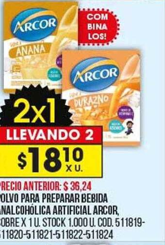 Coto Polvo para preparar bebida analcohólica artificial arcor oferta