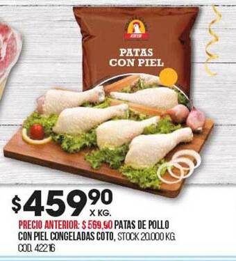 Coto Patas de pollo con piel congeladas coto oferta