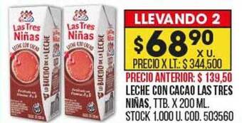 Coto Leche con cacao las tres niñas oferta