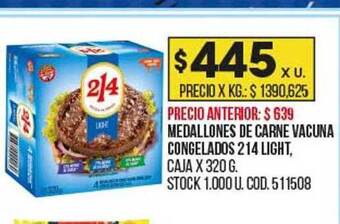 Coto Medallones de carne vacuna congelados 214 light oferta
