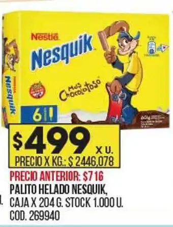 Coto Palito helado nesquik oferta