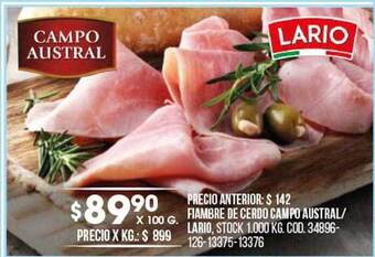 Coto Fiambre de cerdo campo austral lario oferta