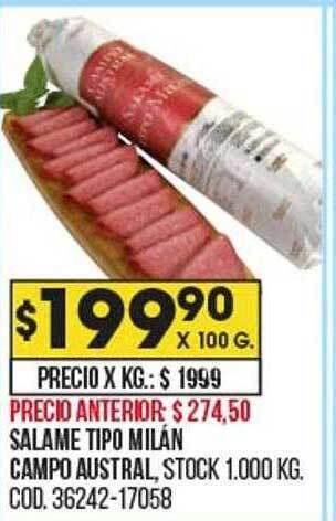 Coto Salame tipo milán campo austral oferta