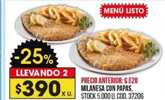 Coto Milanesa con papas oferta