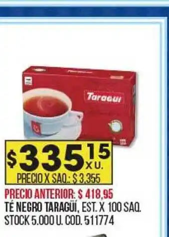 Coto Té negro taragüi oferta