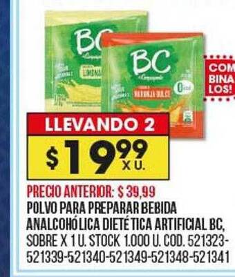 Coto Polvo para preparar bebida analcohólica dietética artificial bc oferta