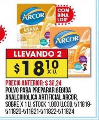 Coto Polvo para preparar bebida analcohólica artificial arcor oferta