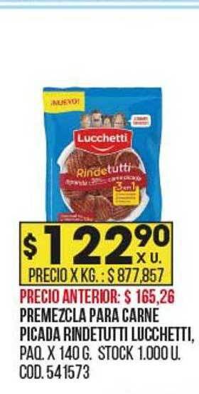 Coto Premezcla para carne picada rindetutti lucchetti oferta