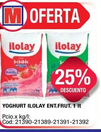 Maxiconsumo Yoghurt Ilolay Ent.Frut. 1lt oferta
