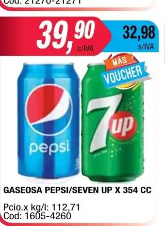 Maxiconsumo Gaseosa Pepsi/Seven Up x 354 cc oferta