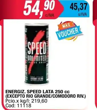 Maxiconsumo Energiz. Speed Lata 250 cc (Excepto Rio Grande/ Comodoro Riv.) oferta