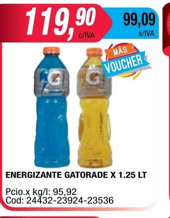 Maxiconsumo Energizante Gatorade x 1.25 Lt oferta