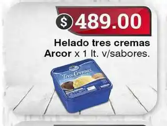Supermercados Mayor Helado tres cremas Arcor 1lt oferta