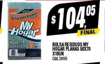 Supermercados Yaguar Bolsa Residuos my Hogar Planas 50x70x10un oferta