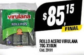 Supermercados Yaguar Rollo Acero Virulana 70g x 10un oferta