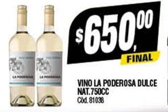 Supermercados Yaguar Vino La Poderosa Dulce Nat. 750cc oferta