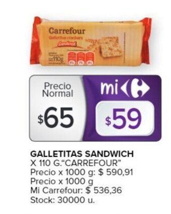 Carrefour Galletitas Sandwich oferta