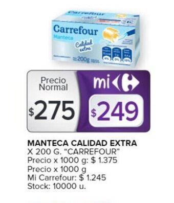 Carrefour Manteca Calidad Extra oferta