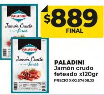 Supermayorista Vital Paladini Jamón Crudo Feteado x 120gr oferta