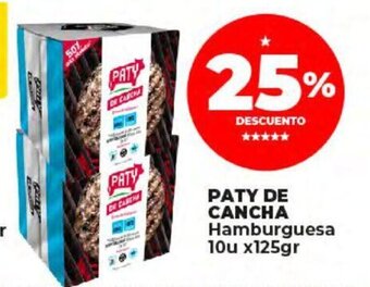 Supermayorista Vital Paty De Cancha Hamburguesa 10u x 125gr oferta