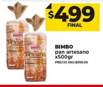 Supermayorista Vital Bimbo Pan Artesano x 500gr oferta