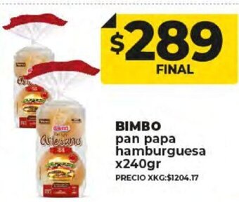 Supermayorista Vital Bimbo Pan papa Hamburguesa x 240gr oferta