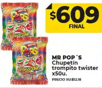 Supermayorista Vital Mr Pop's Chupetín Trompito Twister x 50u oferta