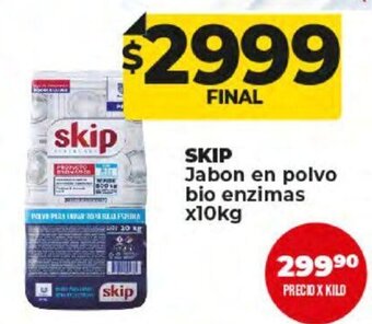 Supermayorista Vital Skip Jabon en Polvo Bio Enzimas x 10kg oferta
