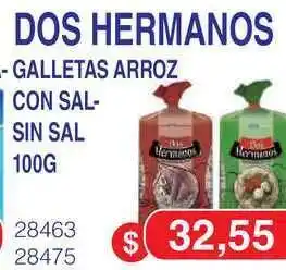 Masivos Dos Hermanos Galletas Arroz Con Sal-Sin Sal 100g oferta