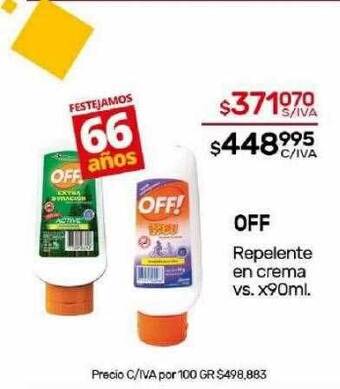Nini Mayorista Off repelente en crema vs. oferta
