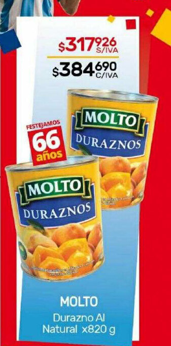 Nini Mayorista Molto durazno al natural oferta