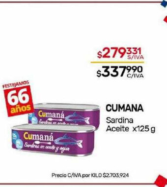 Nini Mayorista Cumana sardina aceite oferta