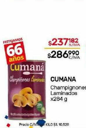 Nini Mayorista Cumana champignones laminados oferta