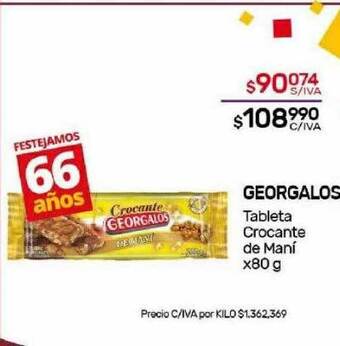 Nini Mayorista Georgalos tableta crocante de maní oferta
