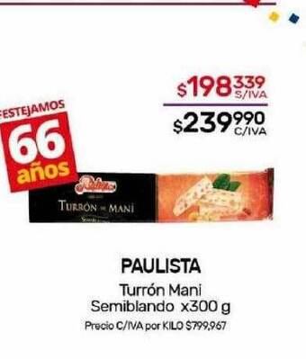 Nini Mayorista Paulista turrón mani semiblando oferta