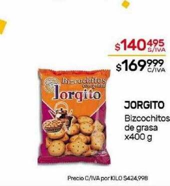 Nini Mayorista Jorgito bizcochitos de grasa oferta
