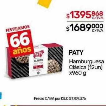 Nini Mayorista Paty hamburguesa clasica oferta