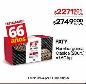 Nini Mayorista Paty hamburguesa clasica oferta