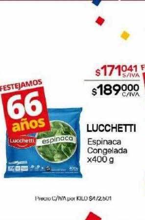 Nini Mayorista Lucchetti espinaca congelada oferta