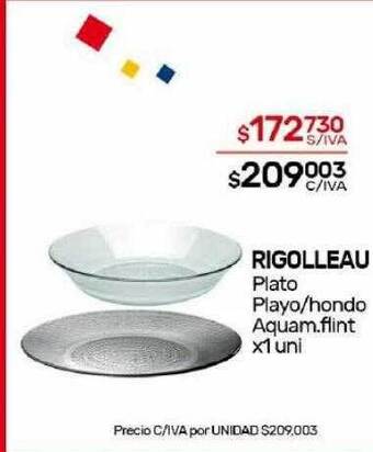 Nini Mayorista Rigolleau plato playo hondo aquam flint oferta
