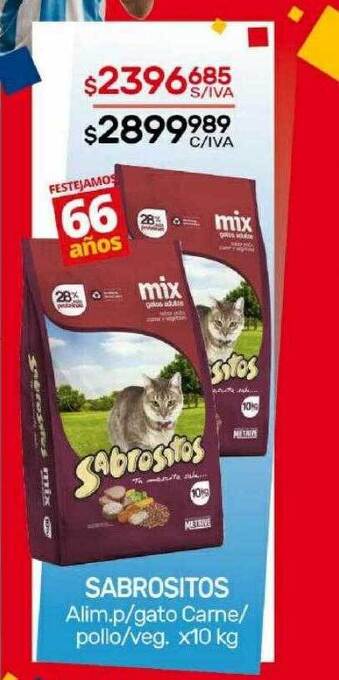 Nini Mayorista Sabrositos alim p gato carne pollo veg oferta