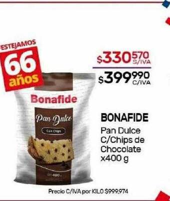 Nini Mayorista Bonafide pan dulce c chips de chocolate oferta