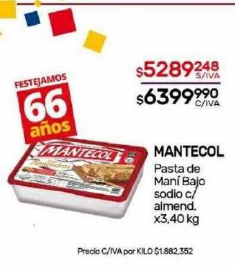 Nini Mayorista Mantecol pasta de mani bajo sodio c almend oferta