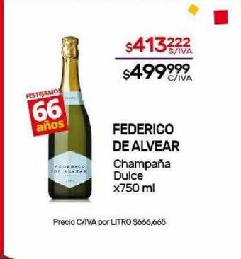 Nini Mayorista Federico de alvear champaña dulce oferta