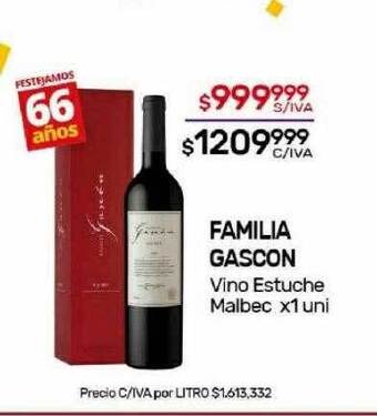 Nini Mayorista Familia gascon vino estuche malbec oferta
